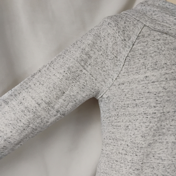 Womens Cowl Neck Gray Knit Sweatshirt Over Floral Chiffon Blouse Layered Look - Picture 11 of 16